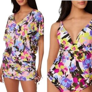 Bar III Tankini And Cover Up 3 Piece Set Paradise Garden Floral Size XS